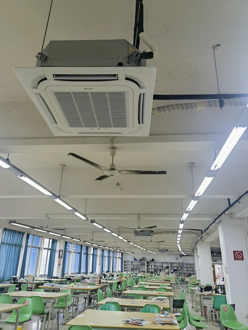 学校办公楼自习室新增空调设备